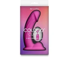 Ns novelties COLOURS Išlenktas vibruojantis 6 colių dildas rožinis