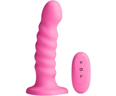 Ns novelties COLOURS RIBBED 6 colių vibruojantis rožinis vibratorius