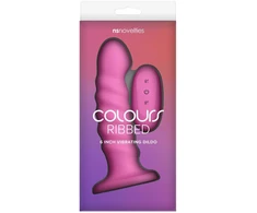 Ns novelties COLOURS RIBBED 6 colių vibruojantis rožinis vibratorius
