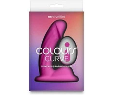 Ns novelties SPALVŲ LENKTAS VIBRACINIS 5 COLIŲ DILDO, ROŽINIS