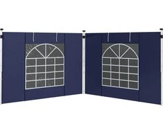 Outsunny 2 šoniniai skydai 3 x 3 / 3 x 6 m paviljono šoninės sienos, mėlyna