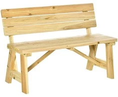 Outsunny 2-vietis medinis sodo suoliukas iki 220 kg iš medžio masyvo 116 x 56 x 80 cm