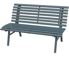 "Outsunny" 2 vietų sodo suolas iš aliuminio, atsparus atmosferos poveikiui, UV spinduliams atsparus sodo baldas su lamelių konstrukcija, parko suolas, pakraunamas 240 kg, balkono suolas balkonui, terasai, sodui, 123x67x79 cm, mėlynas