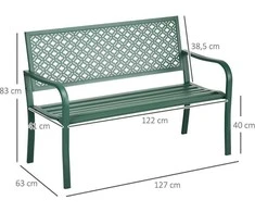 Outsunny 280 kg, tamsiai žalia, 127x63x83 cm