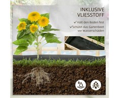 "Outsunny" 3 pakopų pakelta lysvė su grotelėmis, medinė dėžutė daržovėms, gėlėms, prieskoninėms žolelėms, 95 x 95 x 110 cm