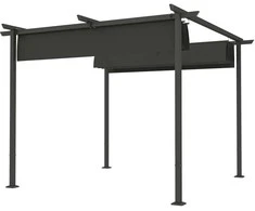 "Outsunny" 3x3 m sodo pavėsinė, metalinis terasos stogas, sodo pavėsinė su reguliuojamu stogu, UV apsauga 30+, laisvai pastatoma apsauga nuo saulės, skirta terasai ir sodui, tamsiai pilka