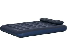"Outsunny Airbed" dvivietis oro čiužinys su rankiniu siurbliu ir pagalve, mėlynas, 203x152x22cm
