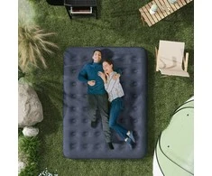 "Outsunny Airbed" sulankstoma dvigulė stovyklavimo lova, tamsiai mėlyna, 203x152x22cm