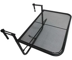 "Outsunny" balkono pakabinamas reguliuojamo aukščio kvadratinis metalinis stalas juodas L60xŠ56,5xH45cm