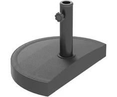 "Outsunny" betoninis skėčių stovas Pusapvalis skėčių laikiklis, skėčių svoris, stovas skėčiams 34/38/48 mm skersmens vamzdžiui, skirtas balkonui, terasai, sodui, juodas