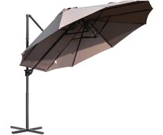 Outsunny Dvigubas sodo skėtis XXL, reguliuojamas sodo skėtis - Ruda 440 x 270 x 250 cm