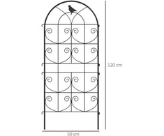 Outsunny metalinė grotelė vijokliniams augalams, 2 vnt. rinkinys, įsmeigiama, nerūdijanti, su paukščių motyvu, 50x120 cm, atrama pomidorams, gėlėms ir kambariniams augalams, juoda