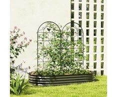 Outsunny grotelės metalinis 2 nerūdijančio plieno kopėtėlių rinkinys su paukščio dizainu vijokliniams augalams 50x120 cm grotelės kambariniams augalams augalų grotelės pomidorams gėlėms vijokliniams augalams juodos spalvos