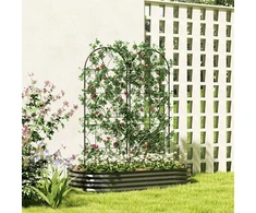 Outsunny grotelės metalinis 2 nerūdijančio plieno kopėtėlių rinkinys 50x150 cm sodo grotelės kambariniams augalams augalų grotelės pomidorams daržovėms gėlėms vijokliniams augalams juodos spalvos