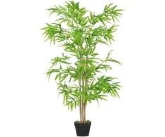 Outsunny HOMCOM dirbtinis bambukas, didelis 150 cm, plastikiniai dirbtiniai vazoniniai augalai, tikroviškas bambukas su dirbtinėmis samanomis svetainei, miegamajam, biurui, sodui, moderni dekoracija