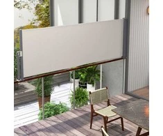 "Outsunny" išskleidžiama šoninė markizė, 300x100 cm sodo markizė, apsauginė apsauga nuo UV spindulių, apsauga nuo vėjo, poliesteris, šviesiai pilka