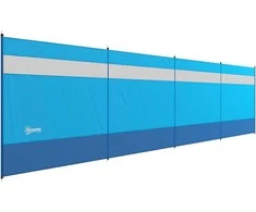 "Outsunny" kempingo vėjo uždanga, 4 skydų privatumo uždanga su langu 725 x 140 cm, mėlyna