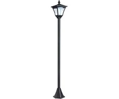 Outsunny saulės energija maitinamas sodo žibintas, lauko šviestuvas su LED, 10 liumenų, juodas, 15 x 15 x 120 cm