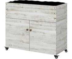 Outsunny Medinė pakeliama lysvė 110 x 50 x 95 cm - balta