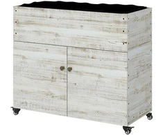 Outsunny Medinė pakeliama lysvė 110 x 50 x 95 cm - balta