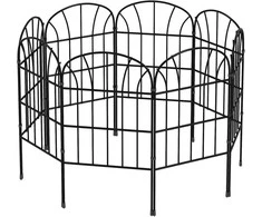 Outsunny Metalinė dekoratyvi sodo tvorelė 93x150 cm