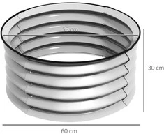 Outsunny metalinė pakeliama lysvė, 2 vnt. gėlių vazonų rinkinys, lysvė prieskoninėms žolelėms, vazonas su atviru dugnu, daržovių lysvė sodui, sidabrinė, 60 x 60 x 30 cm