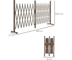 Outsunny Metalinė sodo tvorelė, aliuminis žirklinis barjeras, ištraukiamas 52-405cm