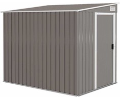 Outsunny Metalinis įrankių namelis 2,81 m² 154x206,5x181 cm, įrankių laikymo patalpa su vienšlaičiu stogu ir pamatu
