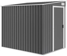Outsunny Metalinis įrankių namelis 2,81 m² 154x206,5x181 cm, įrankių laikymo patalpa su vienšlaičiu stogu ir pamatu