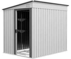 Outsunny Metalinis įrankių namelis 2,81 m² 154x206,5x181 cm, įrankių laikymo patalpa su vienšlaičiu stogu ir pamatu