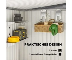 Outsunny metalinis sodo namelis 2,81 m², 154x206,5x181 cm, su vienšlaičiu stogu ir pamatu