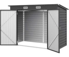 Outsunny Metalinis sandėliukas, sodo įrankių stoginė 2,7 m² - pilkas