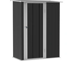 Outsunny Metalinis sodo sandėliukas - Tamsiai pilka 142 x 84 x 189 cm