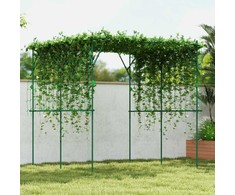 Outsunny nerūdijančio plieno grotelės vijokliniams augalams, trikampio formos atrama, 223x223x223 cm, rožių arka, sodo grotelės vijokliniams augalams, kambarinėms gėlėms, daržovėms, žalias