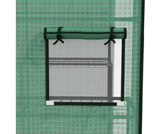 Outsunny pakaitinė šiltnamio plėvelė su UV apsauga, šoniniais langais, susukamos durys, atsarginis dangtis, PE plėvelė pomidorų šiltnamiui, žalia, 140 x 143 x 190 cm