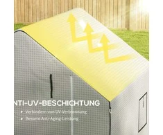 "Outsunny" pakaitinė šiltnamio plėvelė su apsauga nuo UV spindulių, šoninis langas, ritininės durys, pakaitinė danga, PE plėvelė pomidorų nameliui, šiltnamiui, balta, 140 x 143 x 190 cm