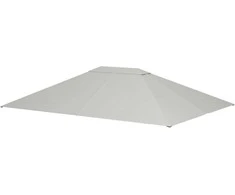 "Outsunny" pakaitinis 4 x 3 m pavėsinės stogas, vandeniui atsparus pavėsinės stogas su UV apsauga 30+, pakaitinis sodo pavėsinės stogas, atsarginės dalys iš poliesterio audinio, 180 g/m², šviesiai pilkos spalvos