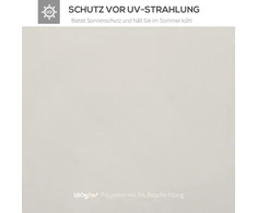 Outsunny Pakaitinis metalinės pavėsinės stogas 3x3 m, kreminės baltos spalvos