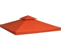 Outsunny Pakaitinis metalinės pavėsinės stogas, 3x3 m, rūdžių raudona