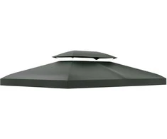 Outsunny Pakaitinis paviljono stogas 3x4m - tamsiai pilka