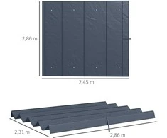 Outsunny Pakaitinis stogas pavėsinei, 3 x 2,5 m - Tamsiai pilka