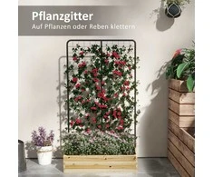 Outsunny Pakeliama lysvė su atrama vijokliniams augalams 80 x 38 x 145 cm