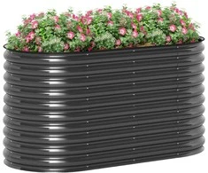 Outsunny pakelta lova iš plieno, sodinimo lova šalto rėmo sodo lova sukraunama gėlių dėžutė prijungiama sodinukas 160x80x80cm daržovių lova sode balkonas terasa, gėlių, augalų sodinukas