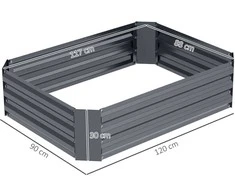 Outsunny pakelta lova iš plieno, sodinimo lova šalto rėmo sodo lova gėlių dėžė sukraunama, sodinukų dėžutė daržovių lova 120x90x30cm sodo balkonui, gėlių, augalų, daržovių sodinukas