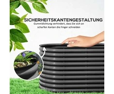 Outsunny pakelta lova iš plieno, sodinimo lova šalto rėmo sodo lova sukraunama gėlių dėžutė prijungiama sodinukas 160x80x80cm daržovių lova sode balkonas terasa, gėlių, augalų sodinukas
