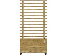 "Outsunny" pakelta lysvės sodinukų dėžutė su grotelėmis, ritinys, grotelės sodinukų dėžutė mediena, sodo grotelės 76x30x155cm sodui balkonas terasa, vazonas vijokliniams augalams pinti augalai, gėlės