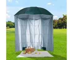 "Outsunny" paplūdimio skėčio šoninė sienelė iš poliesterio tamsiai žalia 2,2xH2,2 m