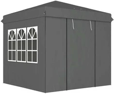 Outsunny sulankstoma pavėsinė 2,5x2,5 m, vandeniui atspari, stabili, tinkama žiemai, pop-up tipo, su 50+ UV apsauga, vakarėlių palapinė su 4 šoninėmis sienelėmis ir krepšiu, tamsiai pilka