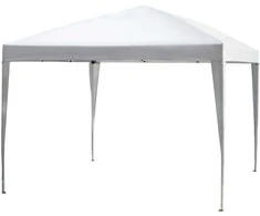 "Outsunny" pavėsinė 2,95x2,95 m iššokanti sulankstoma pavėsinė, apsauga nuo UV spindulių, sulankstoma, plienas+Oxford, balta