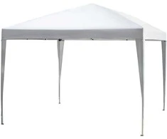 "Outsunny" pavėsinė 2,95x2,95 m iššokanti sulankstoma pavėsinė, apsauga nuo UV spindulių, sulankstoma, plienas+Oxford, balta